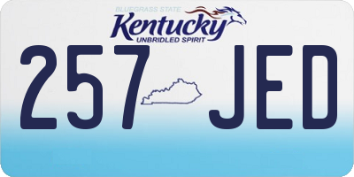 KY license plate 257JED