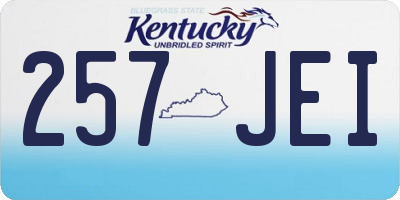 KY license plate 257JEI