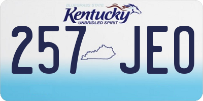 KY license plate 257JEO