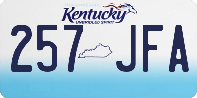KY license plate 257JFA