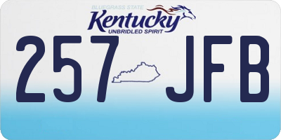 KY license plate 257JFB