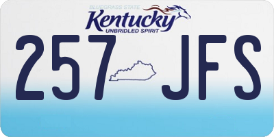 KY license plate 257JFS