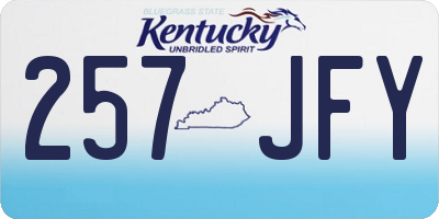 KY license plate 257JFY