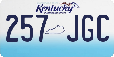 KY license plate 257JGC