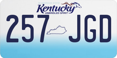 KY license plate 257JGD
