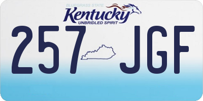 KY license plate 257JGF