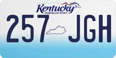 KY license plate 257JGH