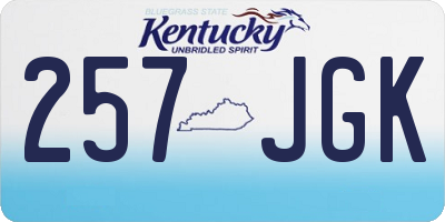 KY license plate 257JGK