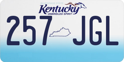KY license plate 257JGL