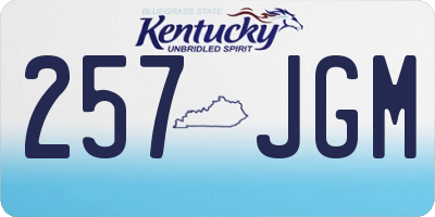 KY license plate 257JGM