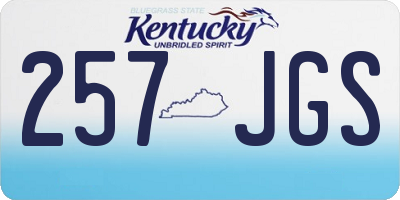 KY license plate 257JGS
