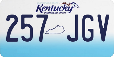KY license plate 257JGV