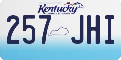 KY license plate 257JHI