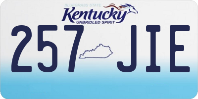 KY license plate 257JIE