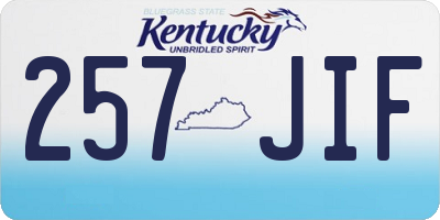 KY license plate 257JIF