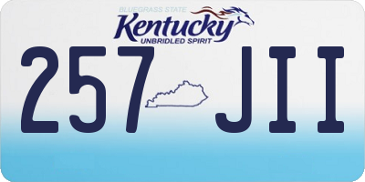KY license plate 257JII