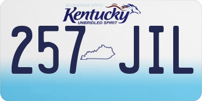 KY license plate 257JIL