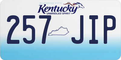 KY license plate 257JIP