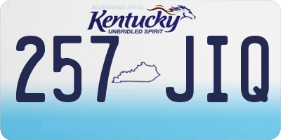 KY license plate 257JIQ
