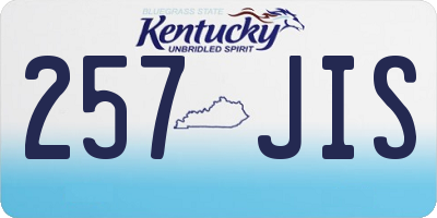 KY license plate 257JIS