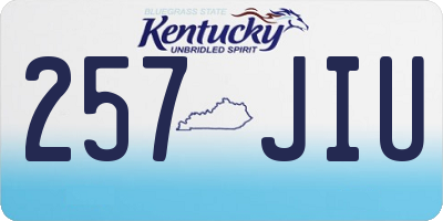 KY license plate 257JIU