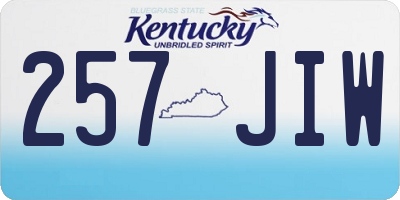 KY license plate 257JIW