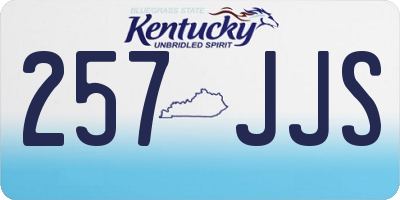 KY license plate 257JJS