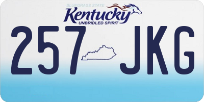 KY license plate 257JKG