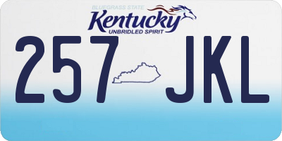 KY license plate 257JKL