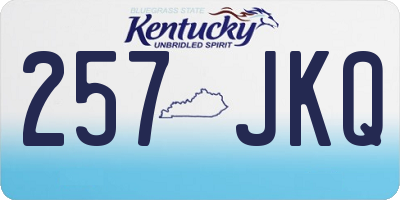 KY license plate 257JKQ