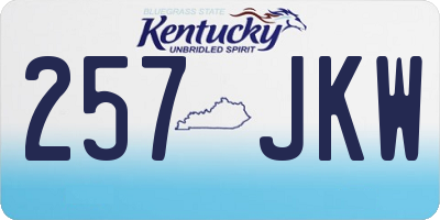 KY license plate 257JKW