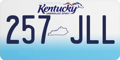 KY license plate 257JLL