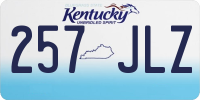 KY license plate 257JLZ