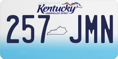 KY license plate 257JMN