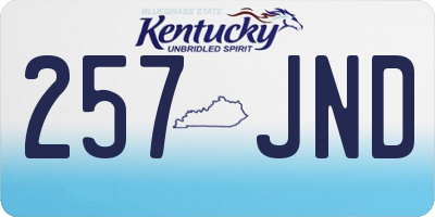 KY license plate 257JND