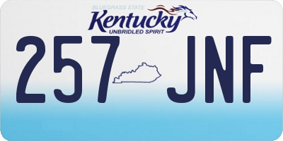 KY license plate 257JNF