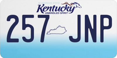 KY license plate 257JNP
