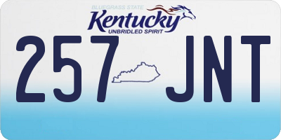KY license plate 257JNT