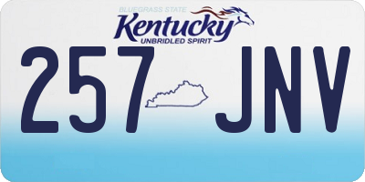 KY license plate 257JNV