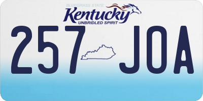KY license plate 257JOA