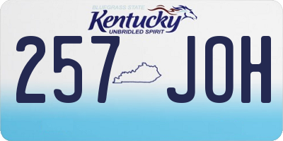 KY license plate 257JOH