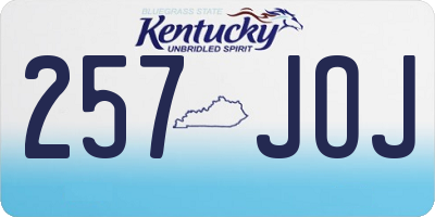 KY license plate 257JOJ