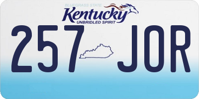 KY license plate 257JOR
