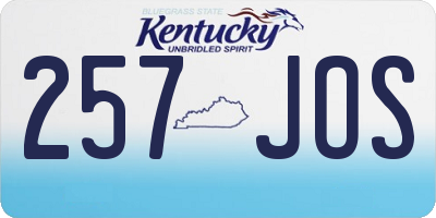 KY license plate 257JOS