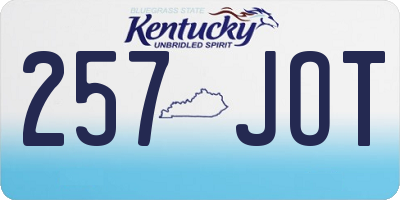 KY license plate 257JOT