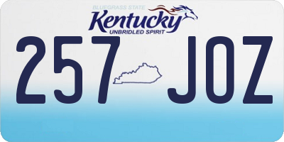 KY license plate 257JOZ