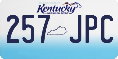 KY license plate 257JPC