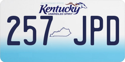 KY license plate 257JPD