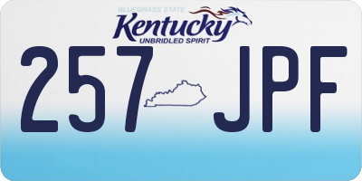 KY license plate 257JPF
