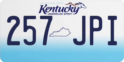 KY license plate 257JPI